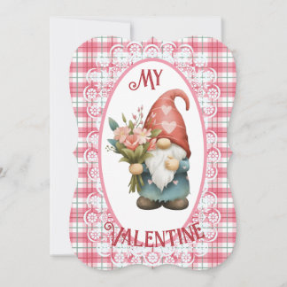 Mitt Valentine Gnome - Valentines day-plattkort Julkort