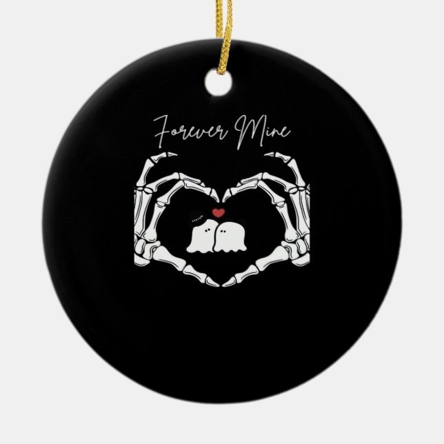 Mitt, Valentines day Classic - Skeleton Händer Hea Julgransprydnad Keramik (Framsidan)