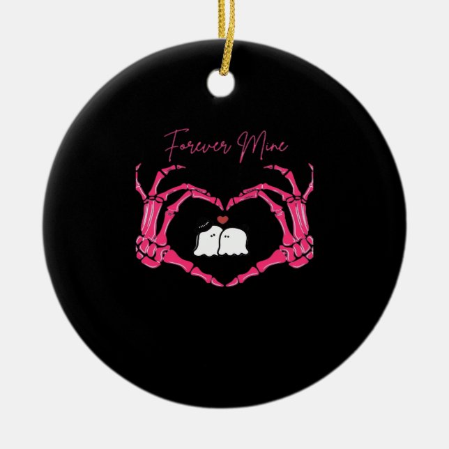 Mitt, Valentines day Classic - Skeleton Händer Hea Julgransprydnad Keramik (Framsidan)