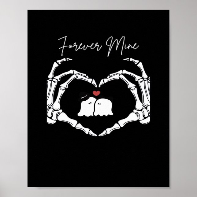 Mitt, Valentines day Classic - Skeleton Händer Hea Poster (Framsidan)