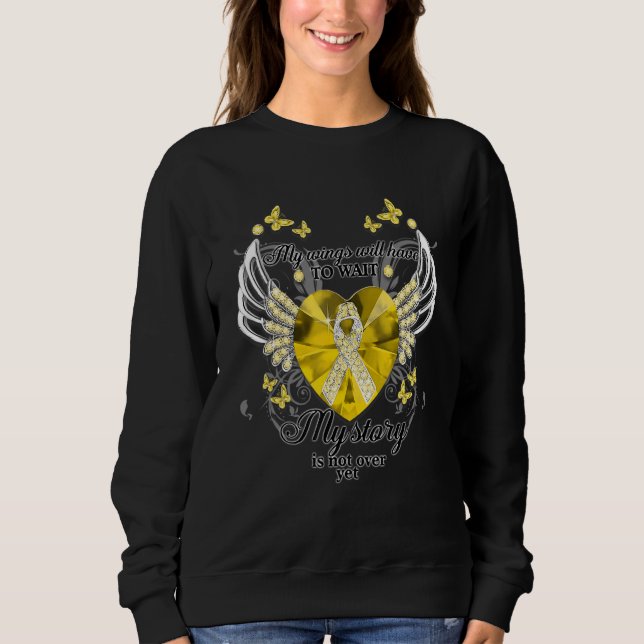 Mitt Vingar måste vänta på att min berättelse inte T Shirt (Framsida)