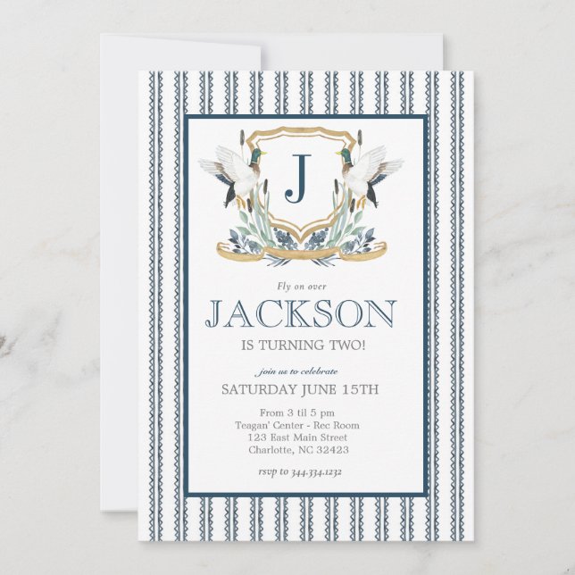 Mittard Anka, födelsedagsinbjudan, södra Mallard Inbjudningar (Framsida)