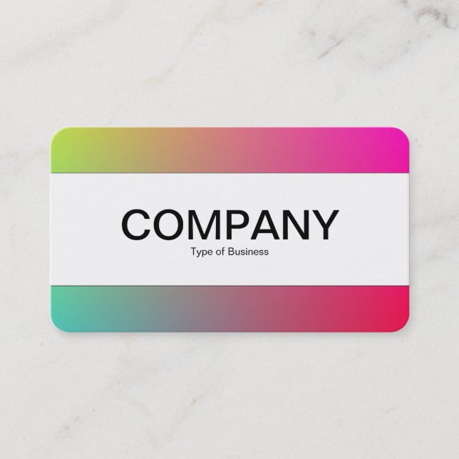 Mittband (kanter) - Övertoning Y,M,B,R. Visitkort (Framsida)