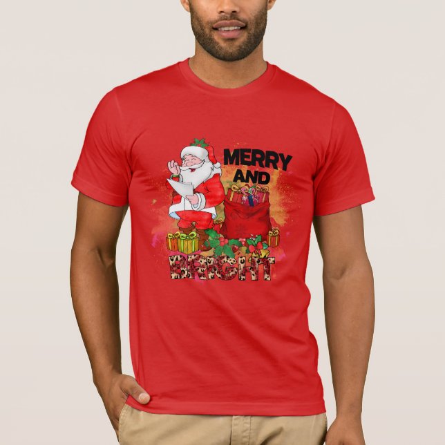Mittel och Bright Santa Sack av gåvor T Shirt (Framsida)