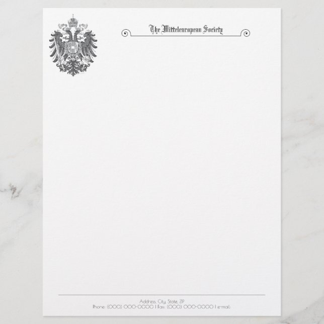 Mitteleuropean Society Letterhead Brevhuvud (Framsida)