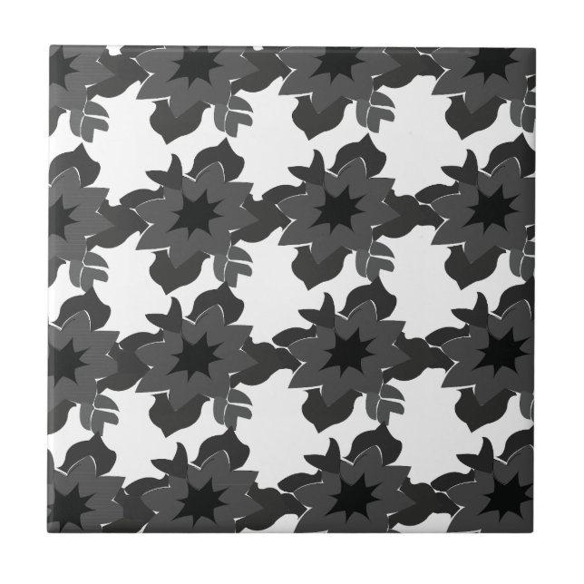 Mitten av seklet modern abstrakt blommönster kakelplatta (Framsidan)
