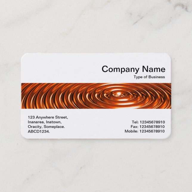Mitten Band - Concentric Ringar - Orange Chrome Visitkort (Framsida)