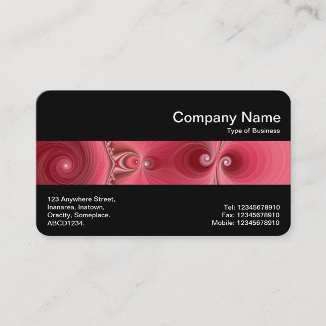 Mitten Band (svart) - Fractal 03 Visitkort (Framsida)