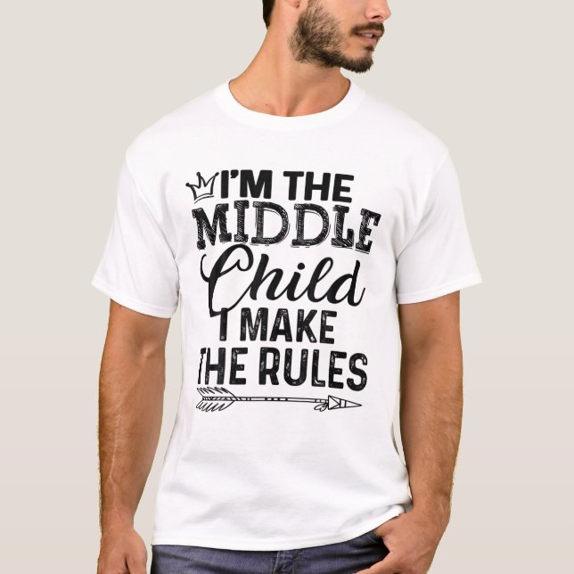 Mitten, barn - jag gör Regler tre med pil T Shirt (Framsida)