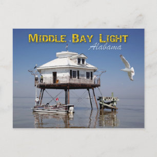 Mitten Bay (Mobile Bay) fyr, Alabama Vykort