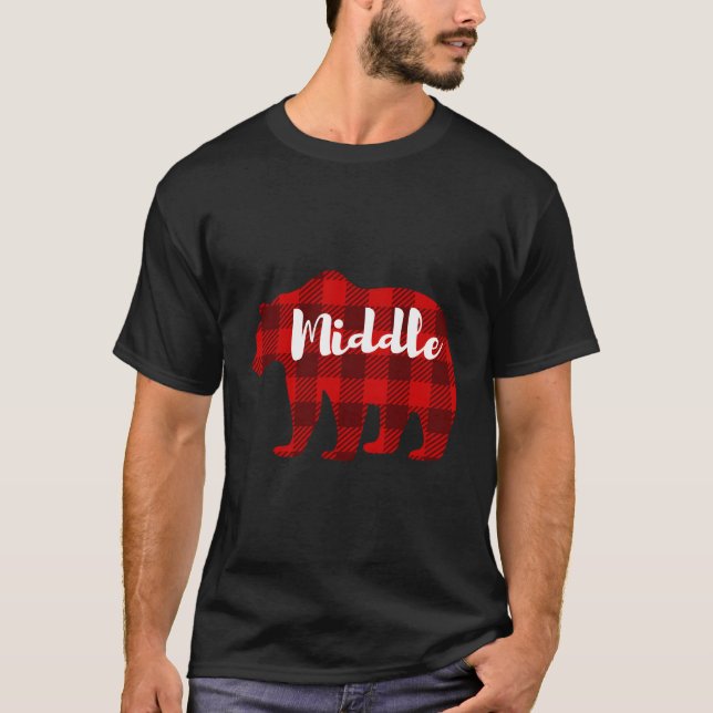 Mitten Bear Clothing Boys Girls Gift Syskon Famil T Shirt (Framsida)