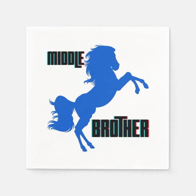 Mitten Brother Horse Rearing Pappersservett (Framsidan)