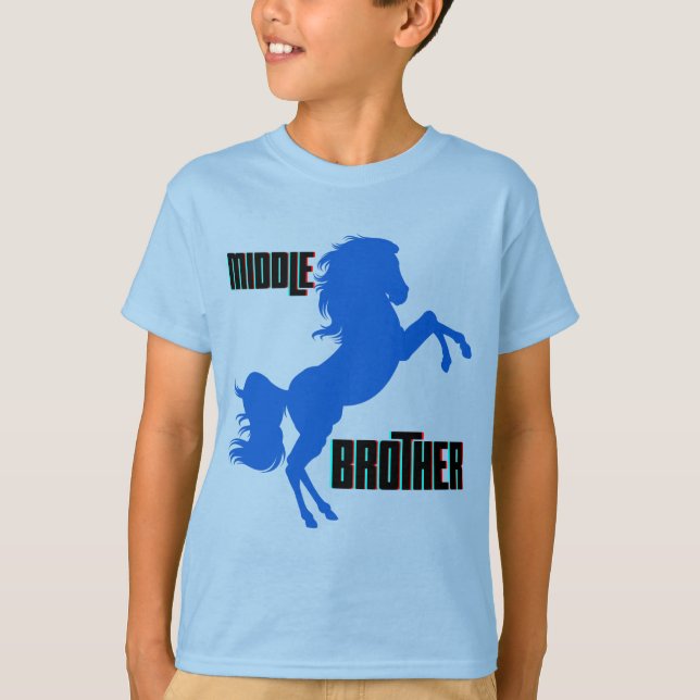 Mitten Brother Horse Rearing T Shirt (Framsida)
