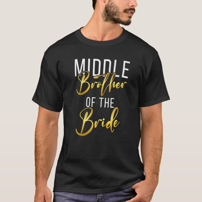 Mitten Brother vid Bride Mitten Brother Bröllop T Shirt (Framsida)
