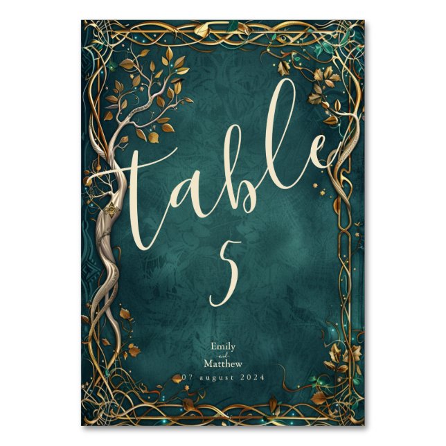 Mitten-Earth Majesty Bröllop Bordsnummer (Framsidan)