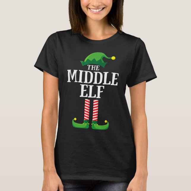 Mitten Elf Shirt Matching Family Roligt Syskon Gro T Shirt (Framsida)