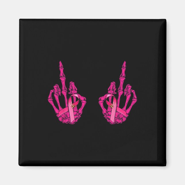 Mitten Finger Curse Ord Breast Cancer Breast Supp Magnet (Framsidan)