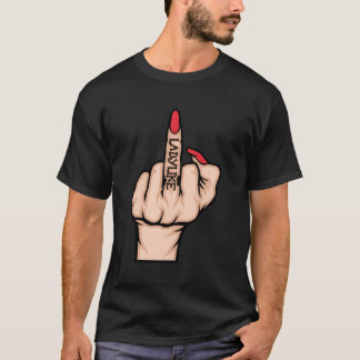 Mitten Finger Dam F You Vuxen humor Funny Novelty T Shirt