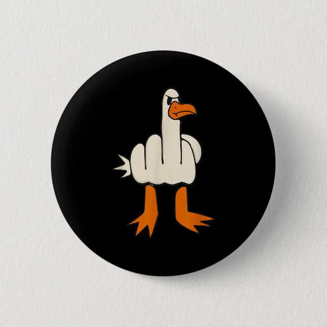 Mitten Finger, Fiskmås, Vuxen humor, Funny Gesture Knapp (Framsida)