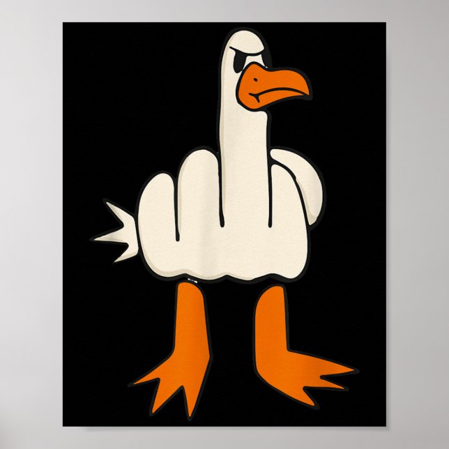 Mitten Finger, Fiskmås, Vuxen humor, Funny Gesture Poster (Framsidan)