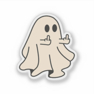 Mitten Finger Ghost, Spooky Ghost Halloween Klistermärken