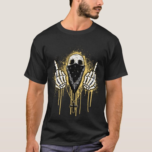 Mitten Finger-grafikton för Unisex T Shirt (Framsida)