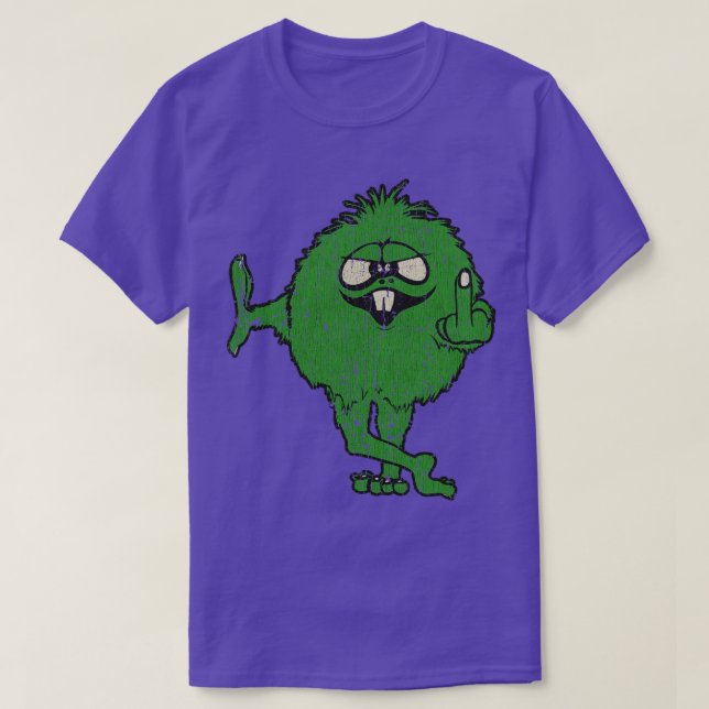 Mitten Finger IDGAF Grönt Monster T Shirt (Design framsida)
