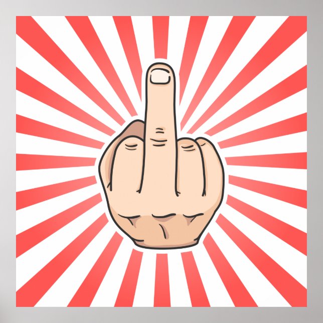 Mitten finger med rött rand poster (Framsidan)