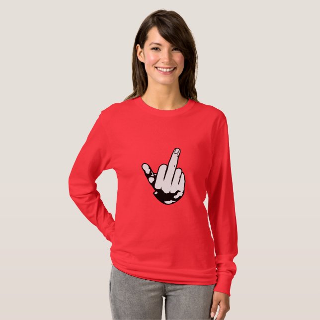 Mitten finger t-shirt (Hel framsida)