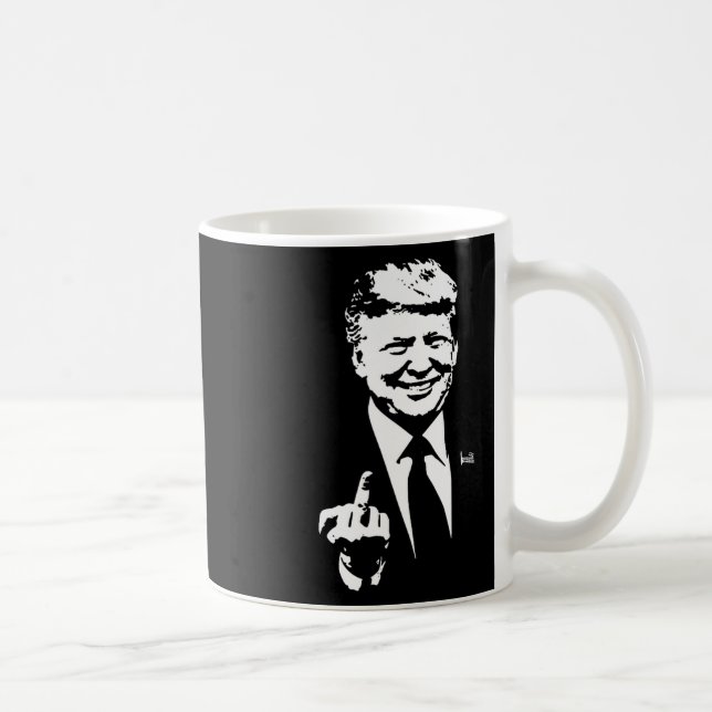 Mitten Finger Trump 2024 Val Amerika Kaffemugg (Höger)