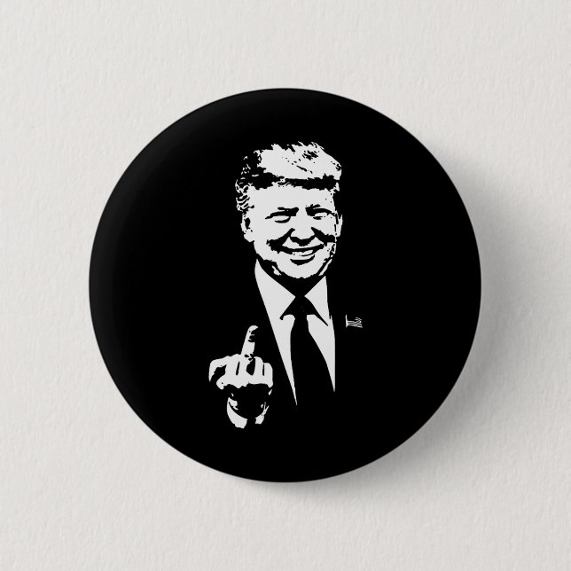 Mitten Finger Trump 2024 Val Amerika Knapp (Framsida)