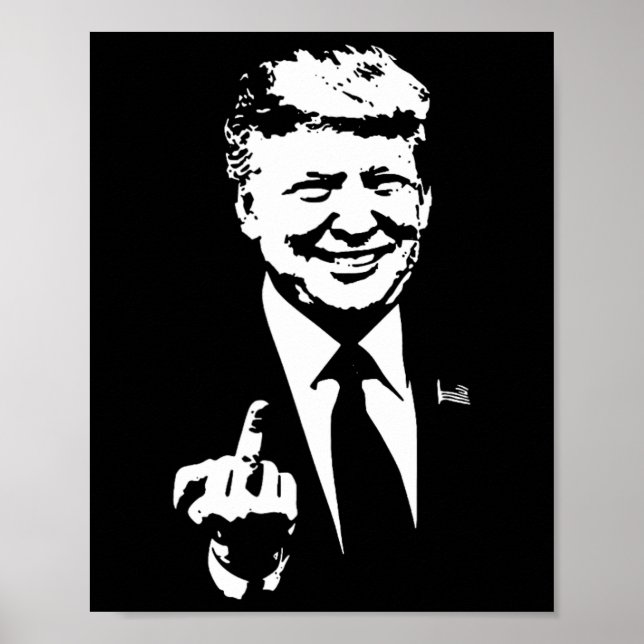 Mitten Finger Trump 2024 Val Amerika Poster (Framsidan)
