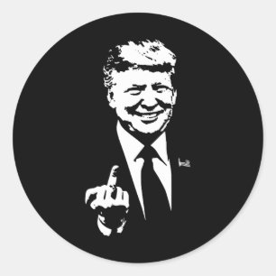 Mitten Finger Trump 2024 Val Amerika Runt Klistermärke