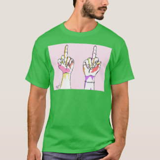 Mitten Finger uppåt T Shirt