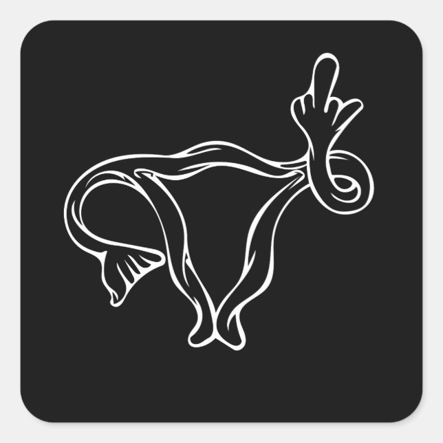 Mitten Finger Uterus ProSelect Fyrkantigt Klistermärke (Framsida)