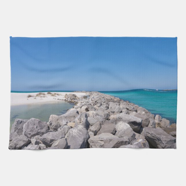 Mitten i Snäcka Island Jetty Kitchen Towel Kökshandduk (Horisontell)