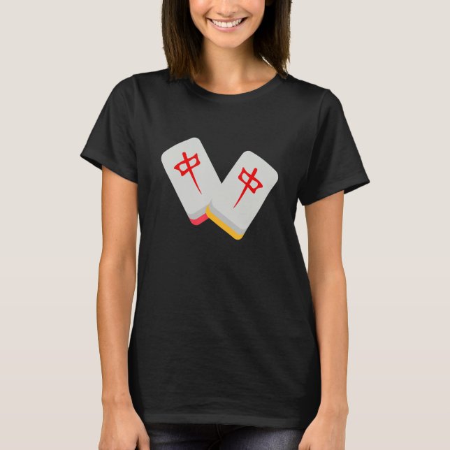 Mitten Mahjong Tile Funny Clothing Medium Mahjong T Shirt (Framsida)