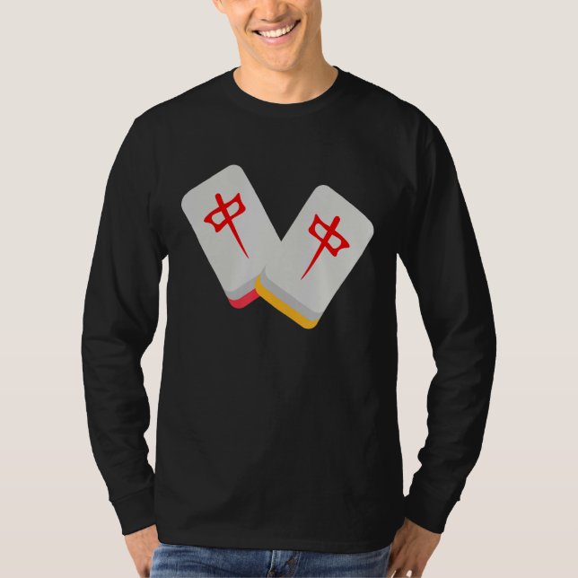 Mitten Mahjong Tile Funny Clothing Medium Mahjong T Shirt (Framsida)