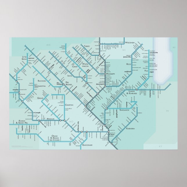 Mitten Mississippi 20 tum x 30 tum Poster (Framsidan)