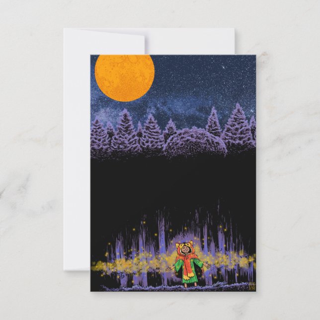 Mitten Nizz och Fireflies Tack Kort (Framsida)