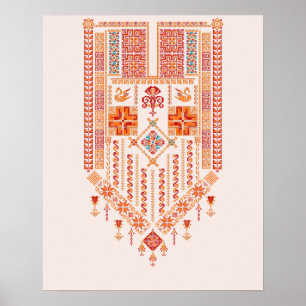 Mitten Östra Arabiska Pali Modern Tatreez Falastin Poster