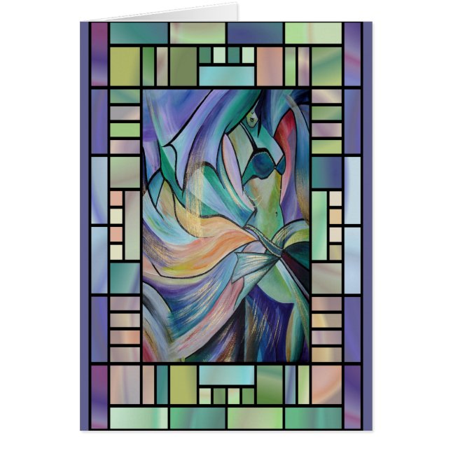 Mitten Östra Belly Dancer with Pastel Veils Hälsningskort (Framsidan)