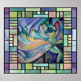 Mitten Östra Belly Dancer with Pastel Veils Poster