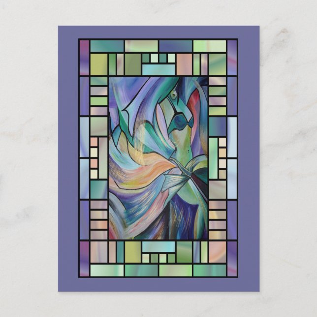 Mitten Östra Belly Dancer with Pastel Veils Vykort (Framsida)