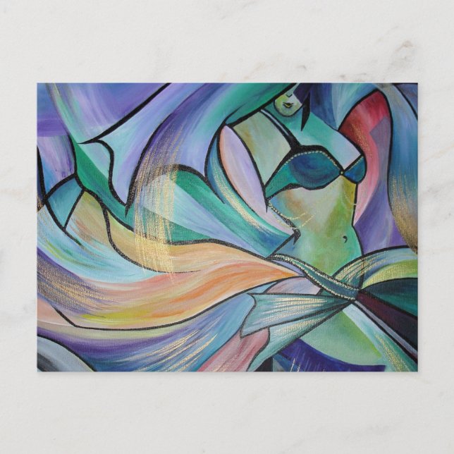 Mitten Östra Belly Dancer with Pastel Veils Vykort (Framsida)