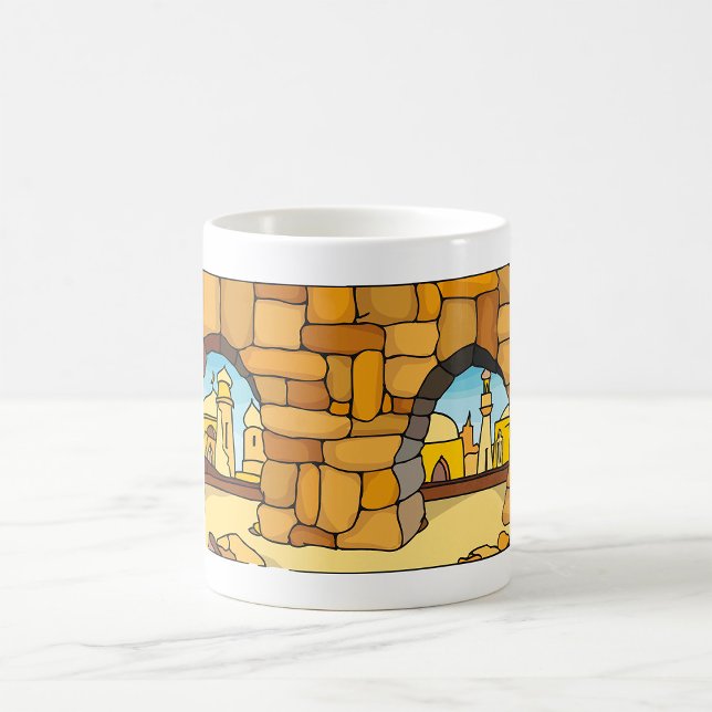Mitten Östra ökert stad genom antiken Arch Kaffemugg (Skapare uppladdad)