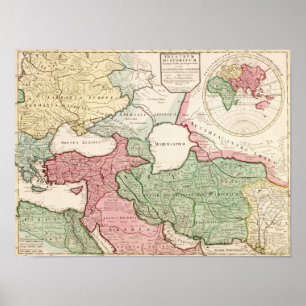 Mitten ÖstraPanoramisk kartaMellanöstern Öster Poster