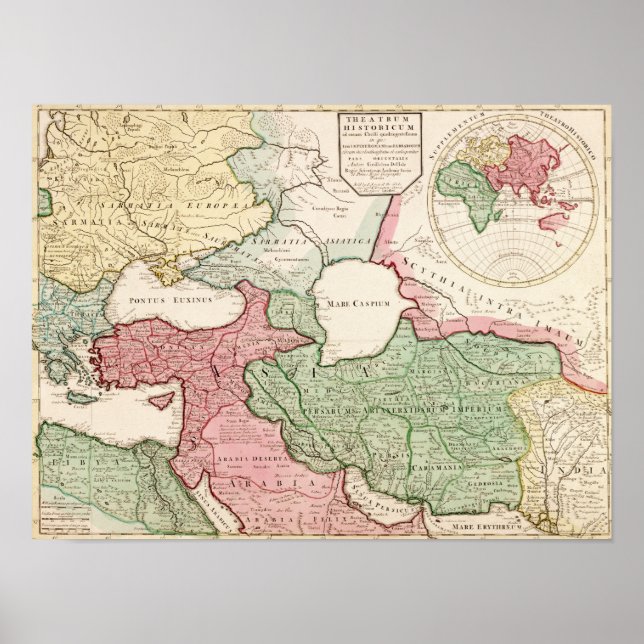 Mitten ÖstraPanoramisk kartaMellanöstern Öster Poster (Framsidan)