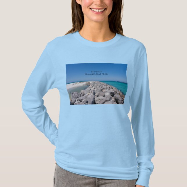 Mitten på Snäcka Island Jetty Långärmad T-shirt (Framsida)