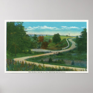 Mitten Ravine View of Saratoga Battlefield Poster